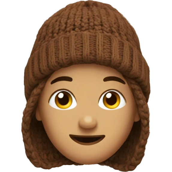 Brown knitted beanie emoji