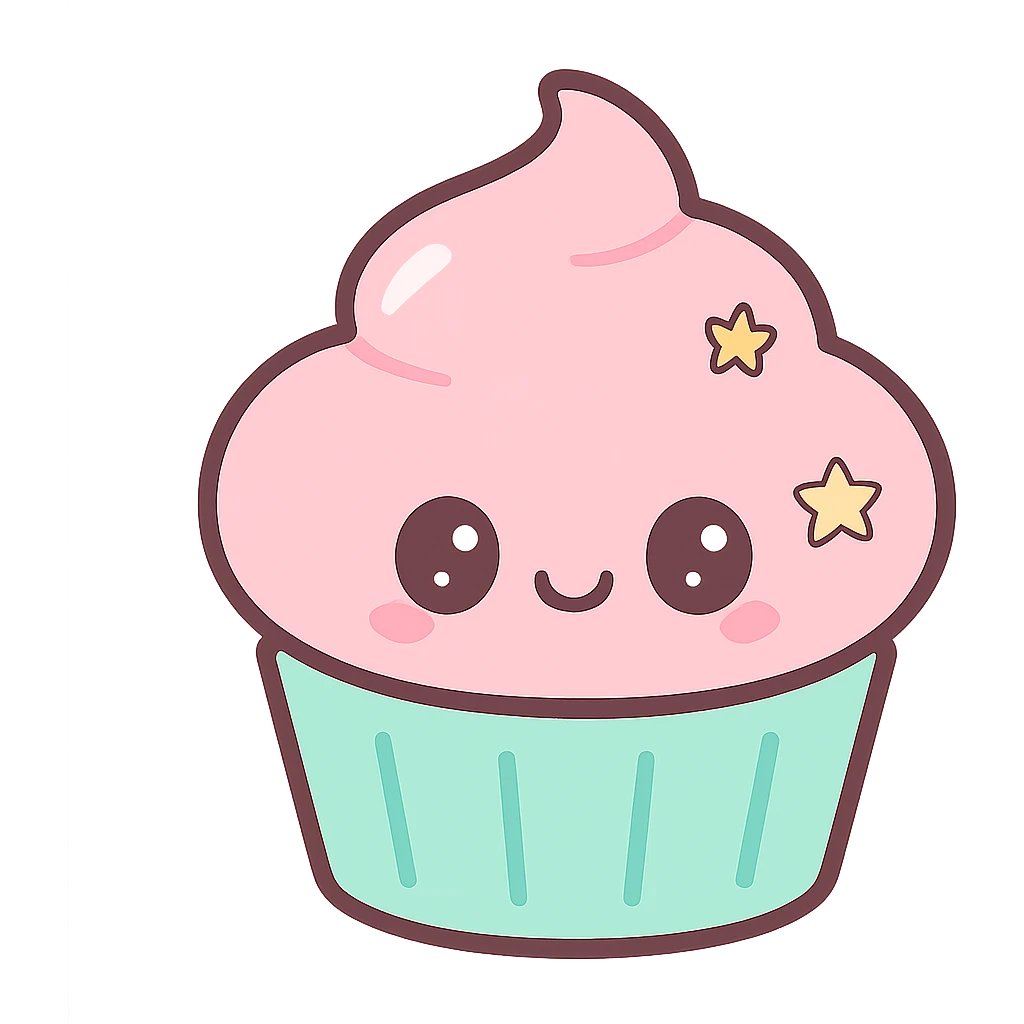 cupcake with pink icing emoji