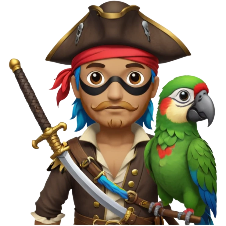 pirate and parrot emoji