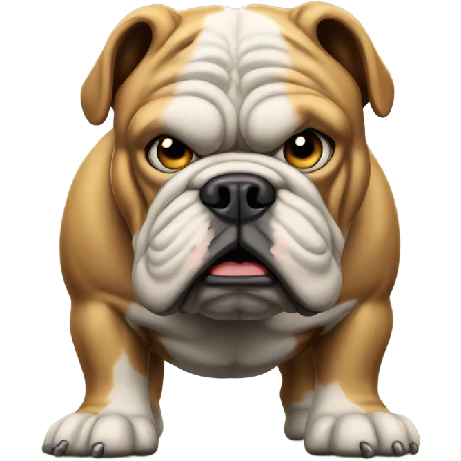 British Bulldog on football pitch  emoji