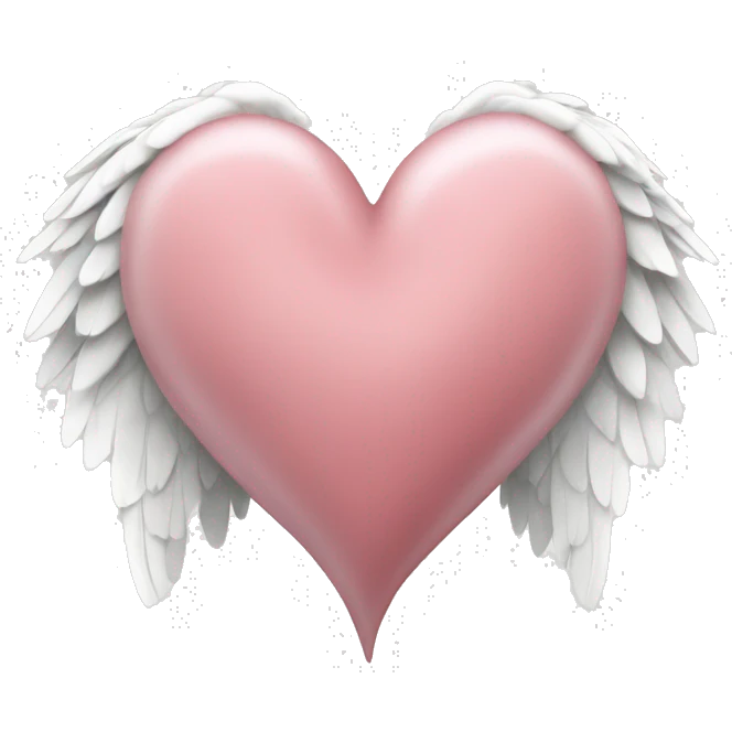 Heart rose with white wings  emoji