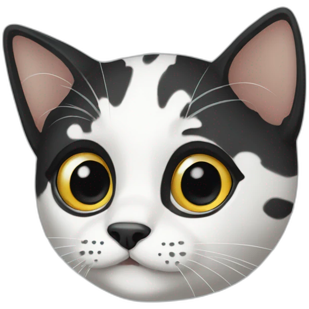 white black spotted cat emoji
