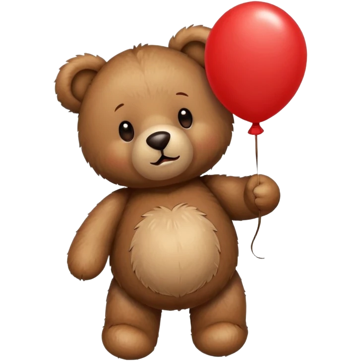 a teddy bear holding a balloon emoji