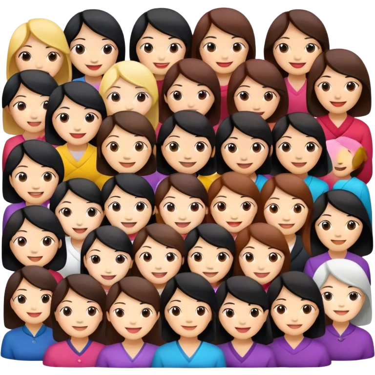asian women crowd emoji