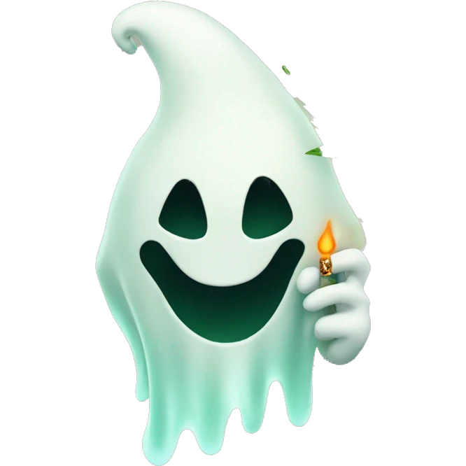Ghost smoking weed emoji