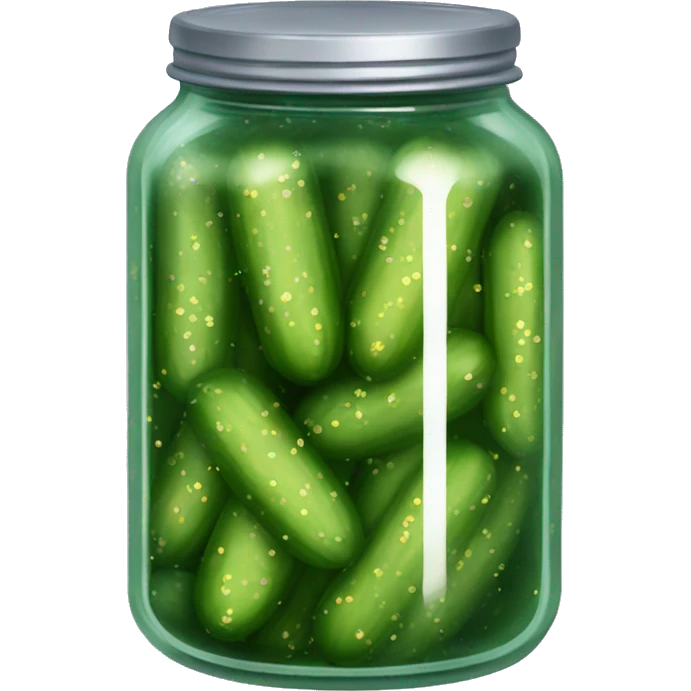 glittery jar of pickles emoji