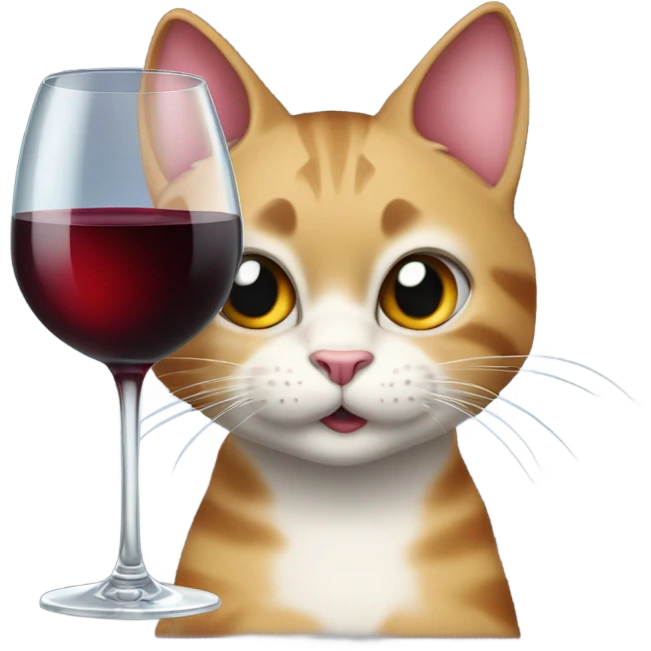 cat drinking wine emoji