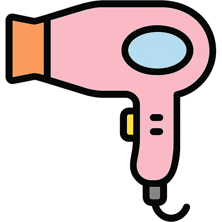 pastel pink hair dryer emoji