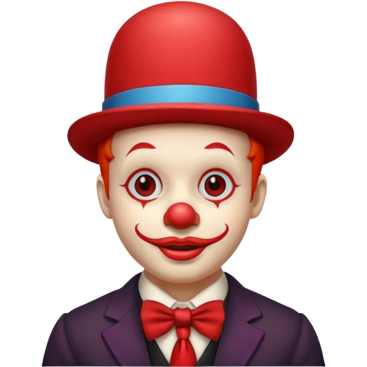Clown in bowler hat & tie emoji