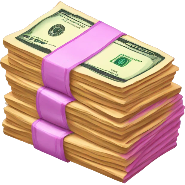 Pink stack of money emoji