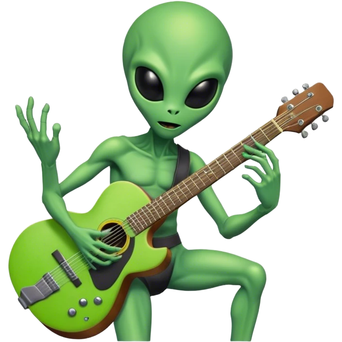 alien playing the guitar emoji