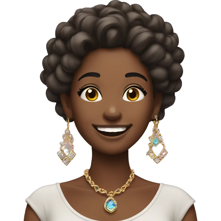 happy girls with jewelry vibes emoji