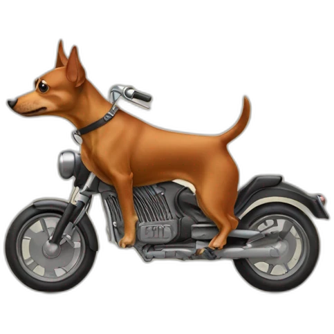 caramel-color-pinscher-dog-driving-a-motorcycle emoji