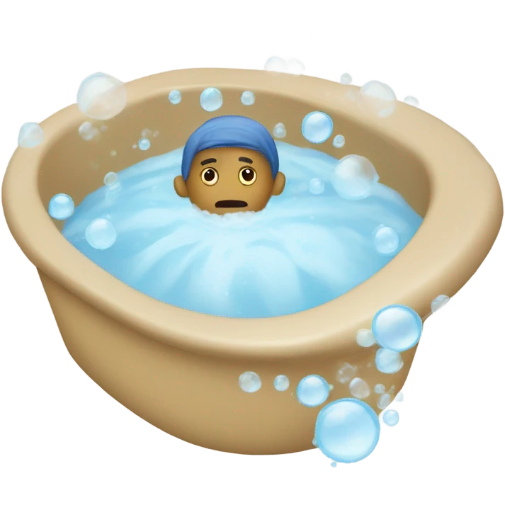 Me sitting in the bathtub with foam on my head emoji