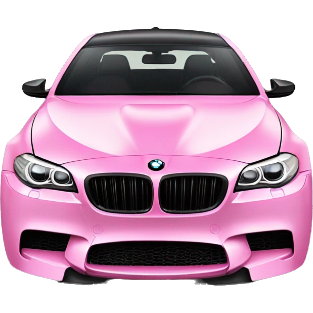 Dark bmw f10 m5 with a pink bow  emoji