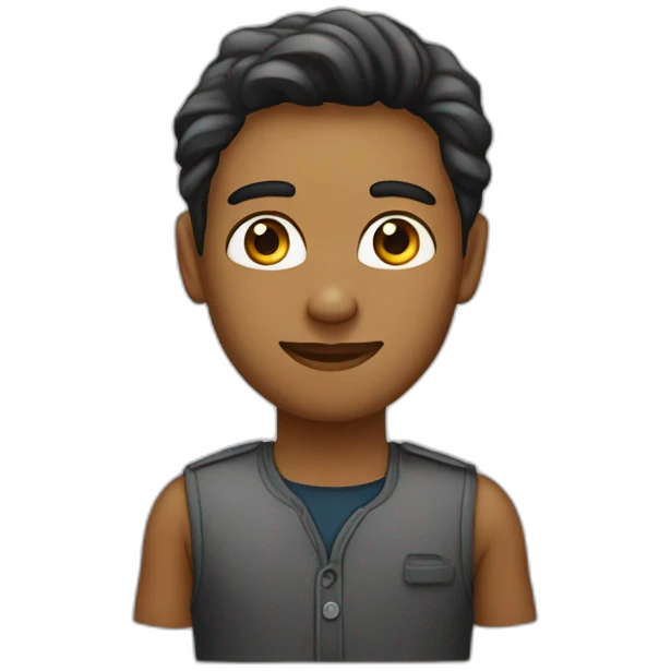 emprendedor joven piel clara y ojos oscuros emoji