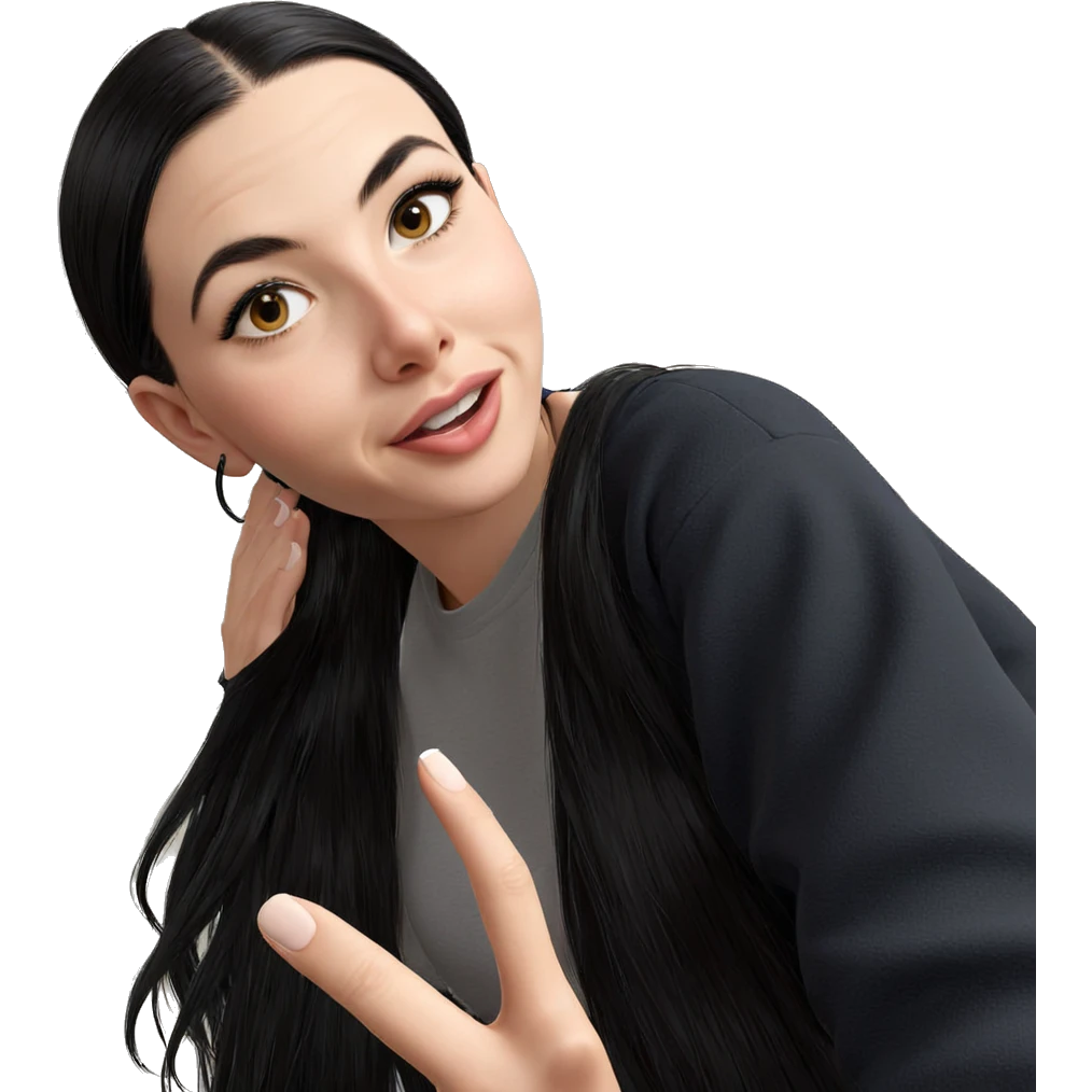 girl with long black hair emoji