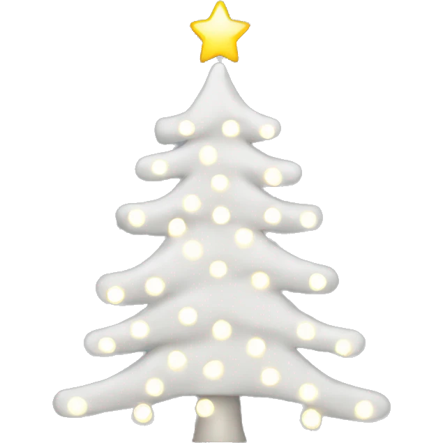 white christmas tree with christmas lights emoji