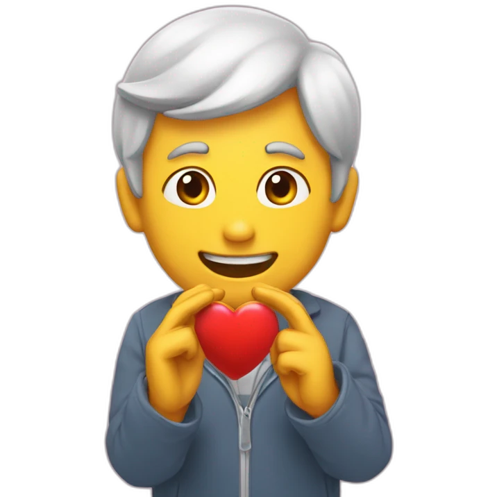 moitier de coeur avec les doigt emoji