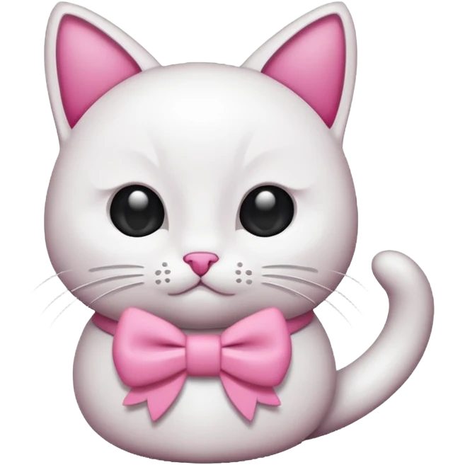 Un chat avec un noeud rose emoji