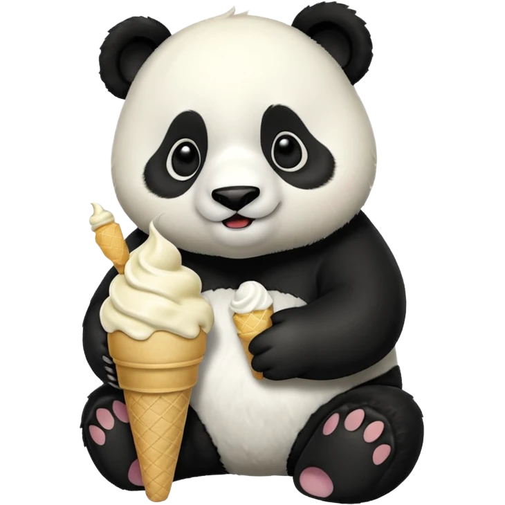 Panda eating ice cream emoji