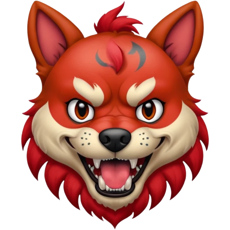 very tattoed scary looking dog with red hair emoji