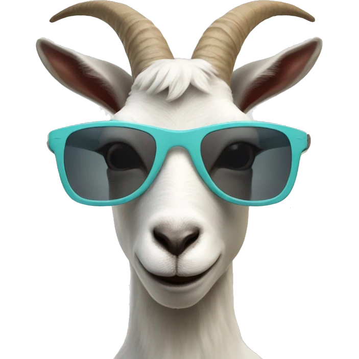 a goat with sunglasses emoji