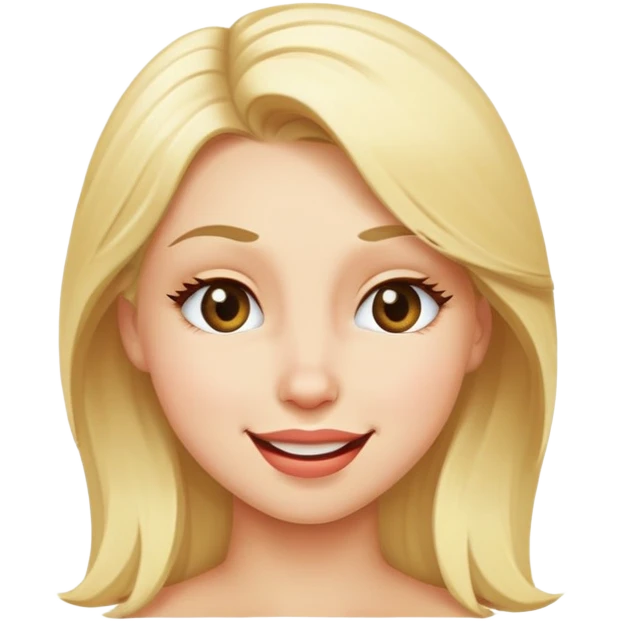 a blondie girl winks one eye emoji