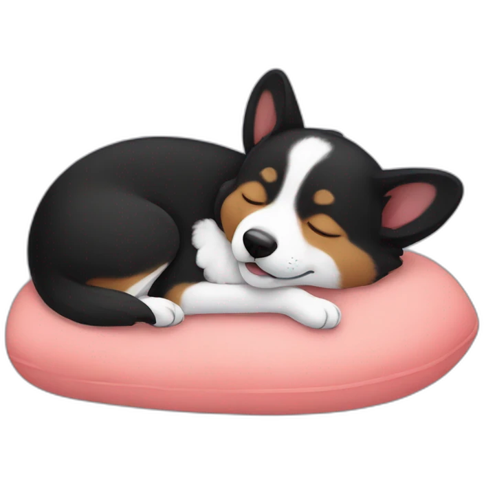 Black corgi sleep emoji
