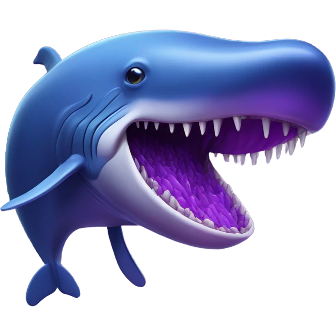 Blue whale purple, open mouth emoji