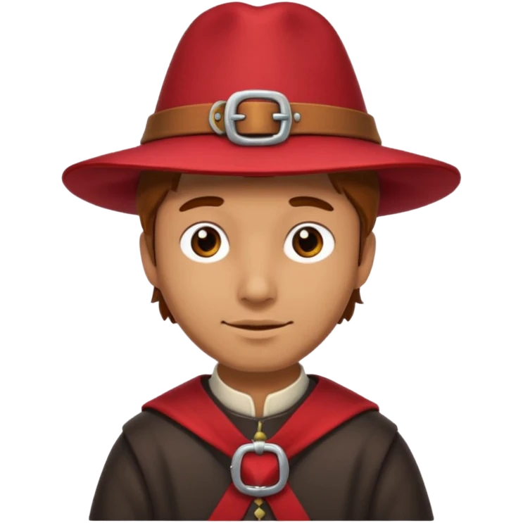 Man with red pilgrim-style hat and buckle.







































 emoji