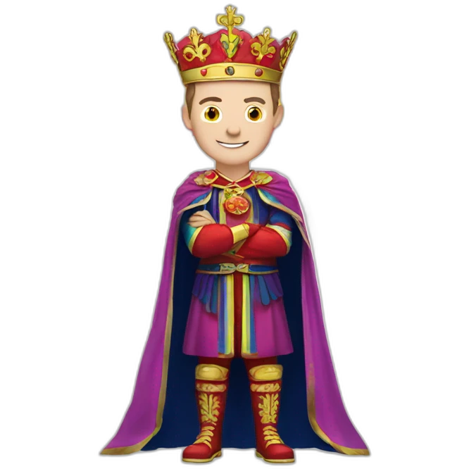 Jonathan Toews as a rainbow king with a royal robe on emoji