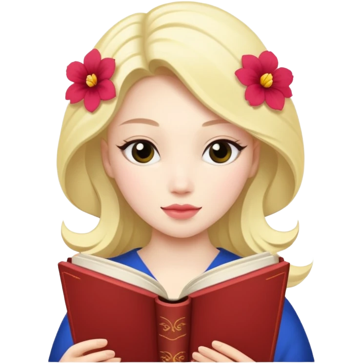  2 kikimora reading book + flower emoji