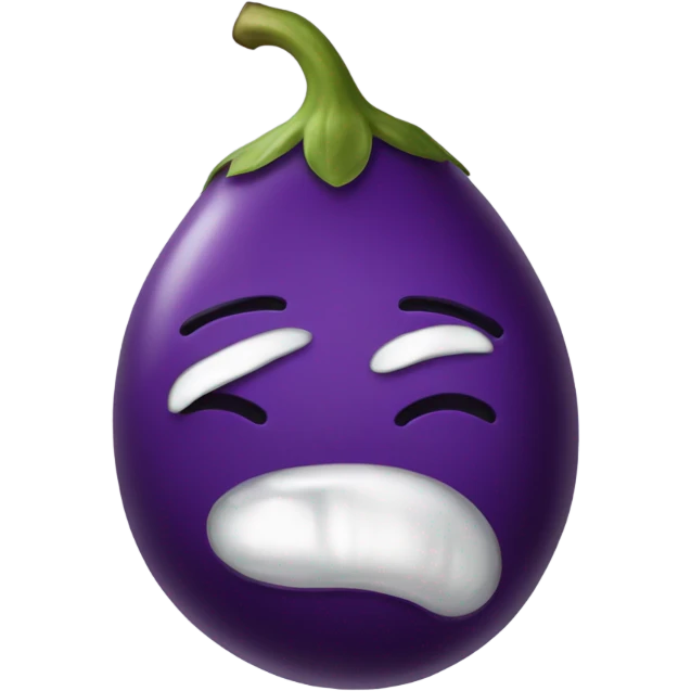 Eggplant emoji with sweat tears coming out  emoji