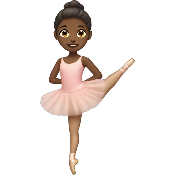 A brown skin girl doing ballet emoji