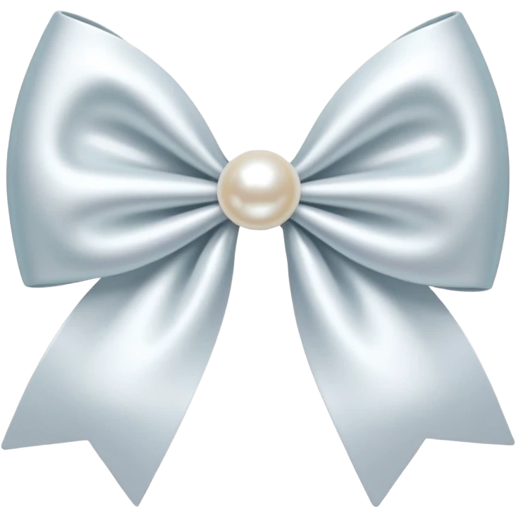 white satin bow emoji with a pearl emoji