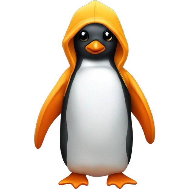 Little Penguin with Hoodies Yellow Orange emoji