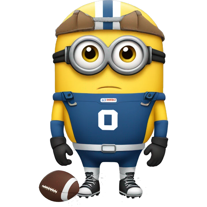 Minion wearing football pads and eye black emoji