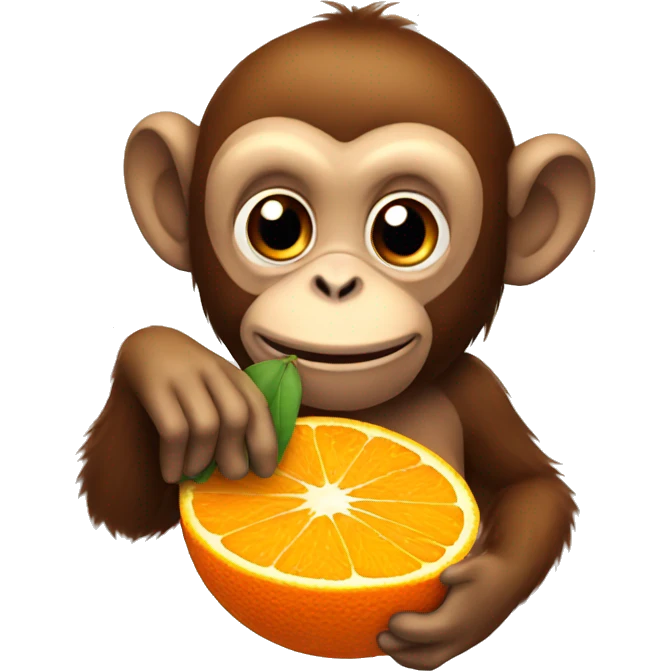 Monkey eating orange emoji