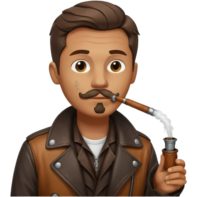 White guy smoking a pipe fashioned from a sewer drain with brown liquid overflowing emoji
