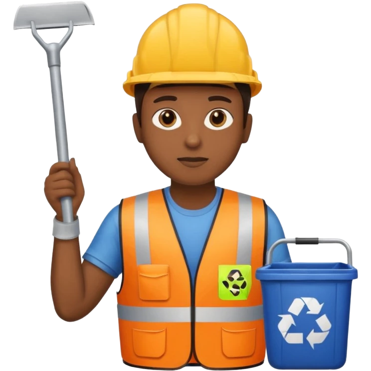 Waste Management, safety vest, trash picker emoji