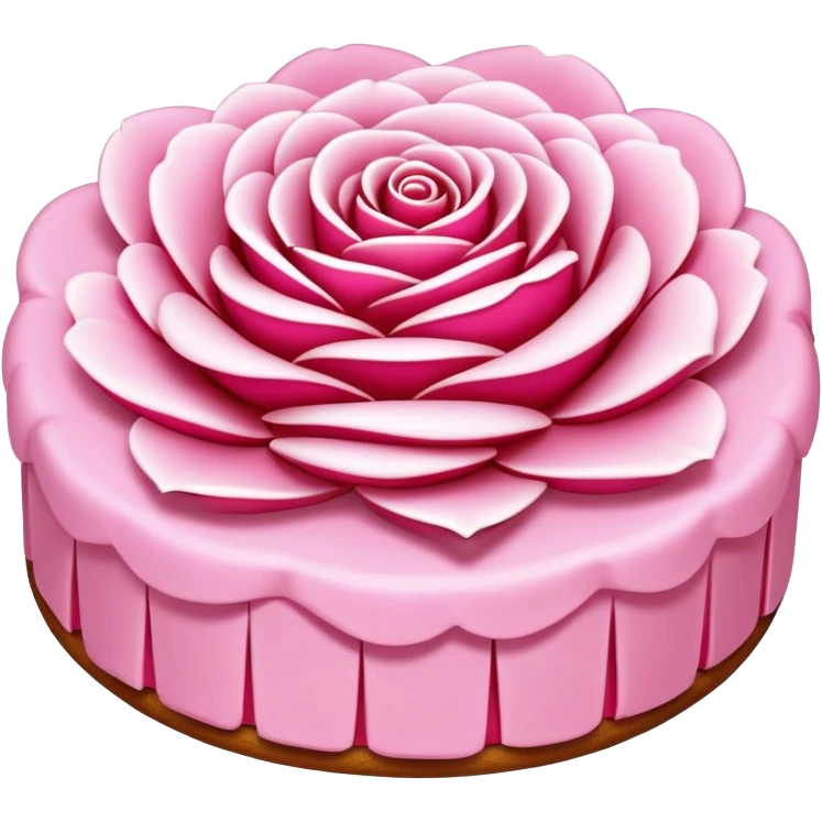 Yunnan Rose Flower Cake with visible petals in pastry, simplified emoji style with bold outlines and bright colors, cartoon style traditional Dian floral dessert emoji