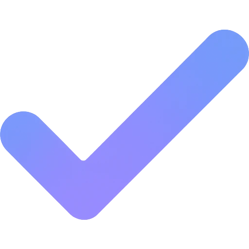 checkmark icon, blue and purple gradient emoji