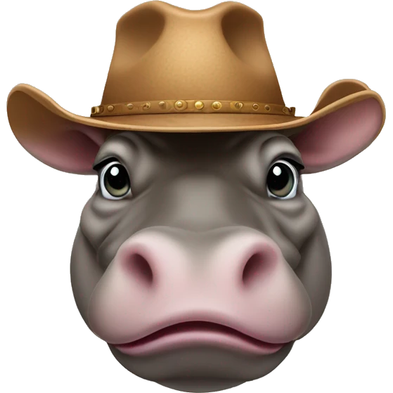 Hippopotamus wearing cowboy hat emoji