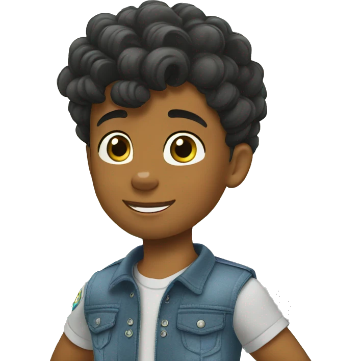  young black boy short haircut paw patrol emoji