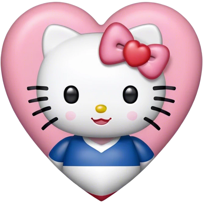 south korean flag heart with hello kitty emoji
