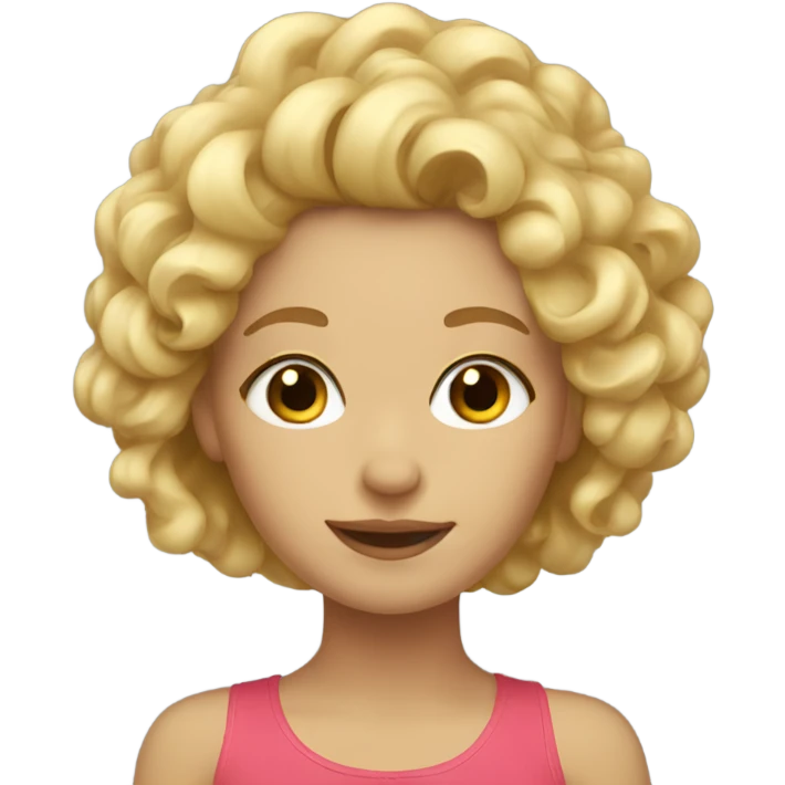 A blonde girl with curls emoji