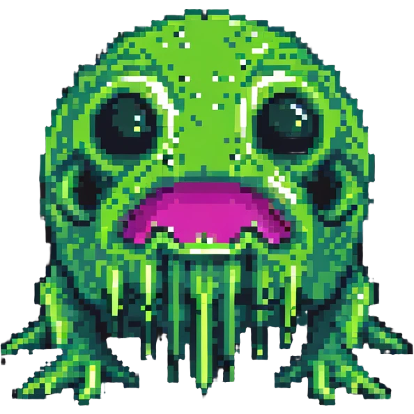 classic green blob slime monster emoji