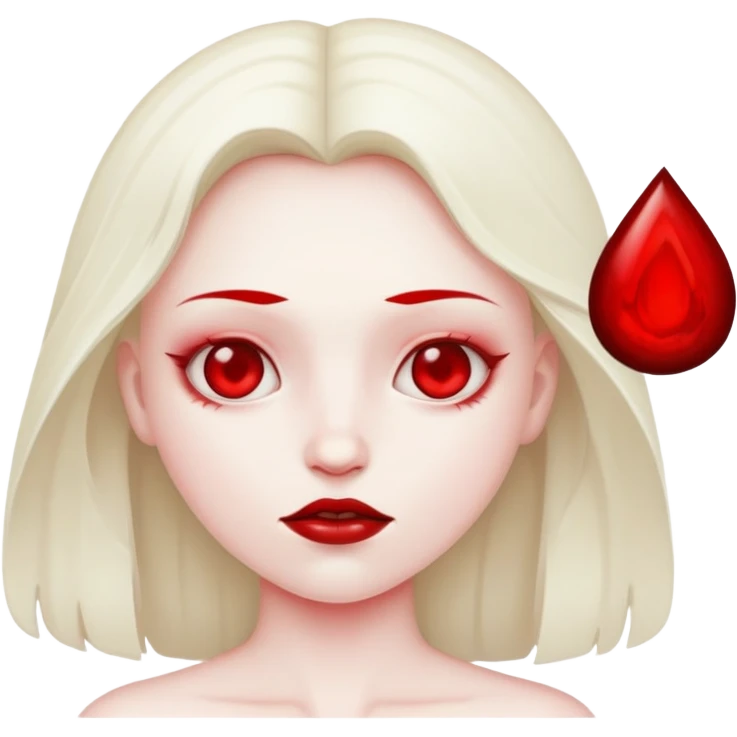 Ave femix con sangre roja y las letras HM emoji