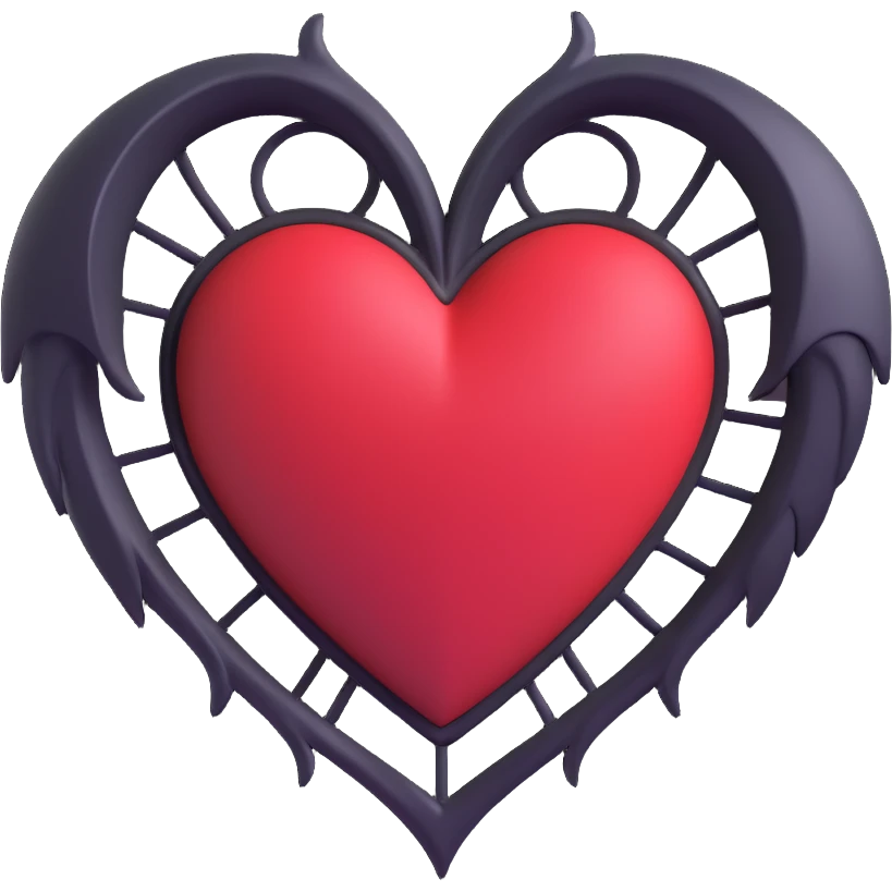 gothic heart, no moon emoji